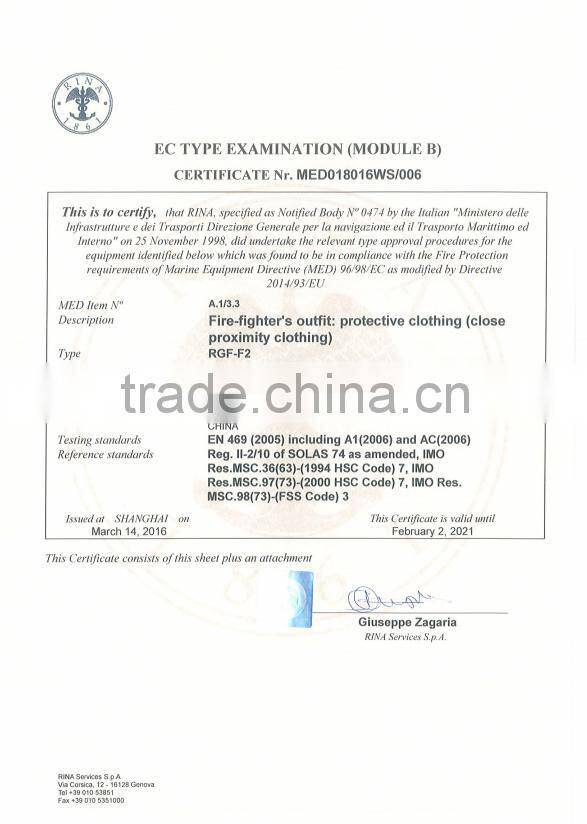 Solas EC fire proximity cloth fireman suit aluminum clothing firefighting