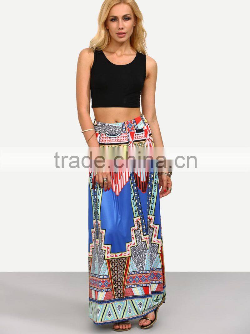 Lastest design muslim skirt 2016 for women