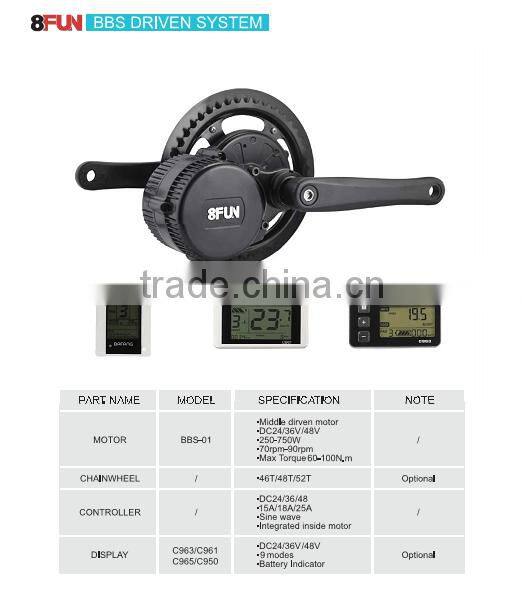 2015 new style Bafang electric bike mid drive motor manufacturer