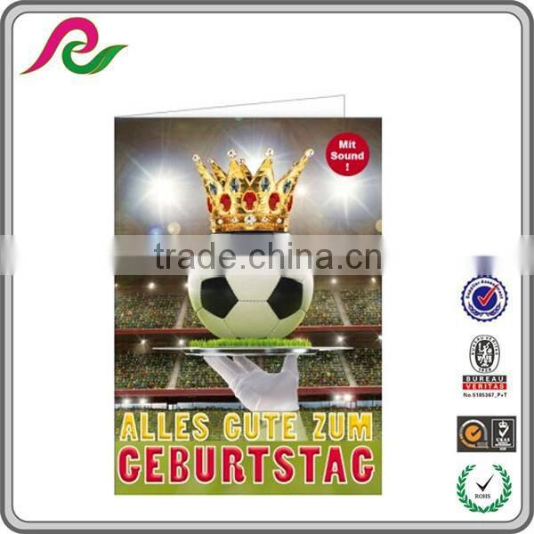 customized football game promotion music card playing
