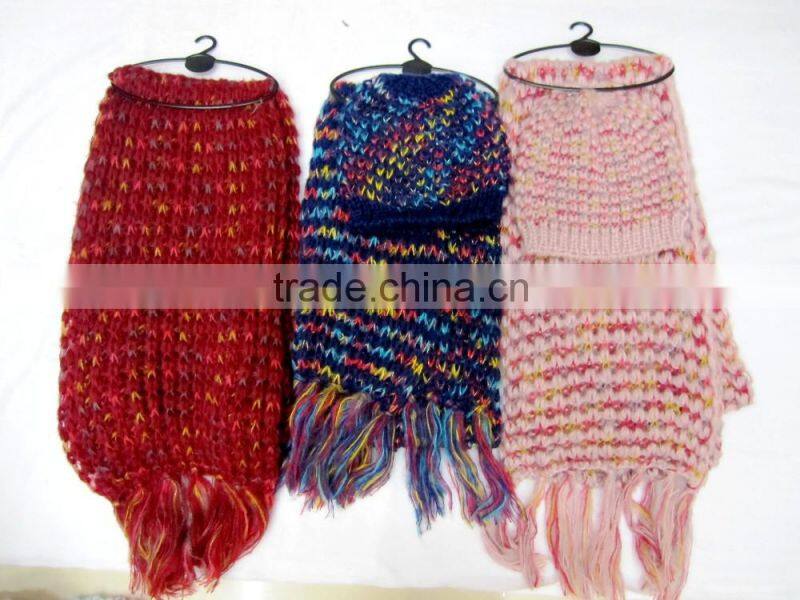 New designs colorful winter hat and scarf sets