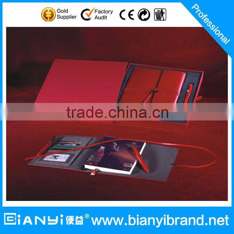 Wholesale gift notebook set/pu leather hardcover notebook