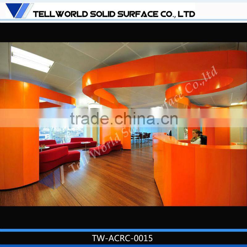 commercial modern beautiful luxury salon 100 acrylic solid surface reception desk service counter design