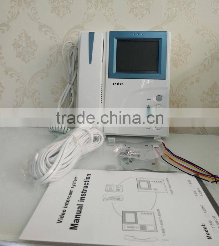 ETE door phone intercom system 4"TFT LCD handset monitor color ETE apartment wired night vision ring doorbell video