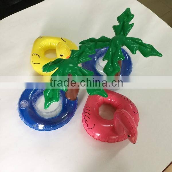 duck flamingo palm tree floating drink holder, pool party drink float