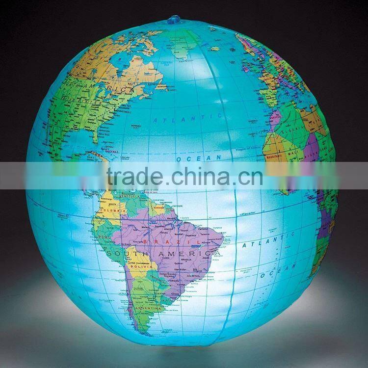 colorful inflatable light-up beach ball in blue red green