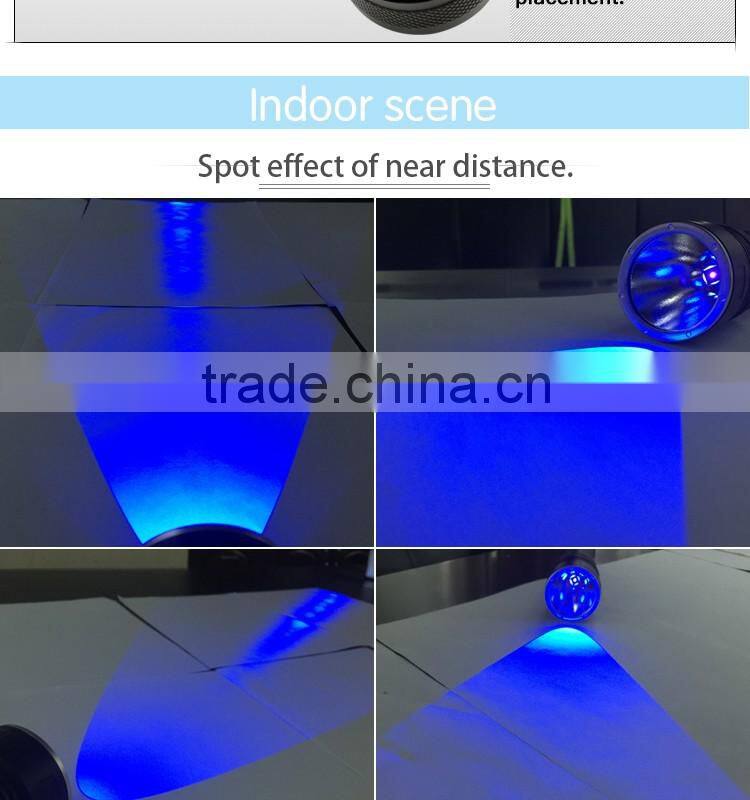 Professional Fluorescent Nichia Ultraviole 365nm 3w 26650 battery aluminum alloy Led flashlight