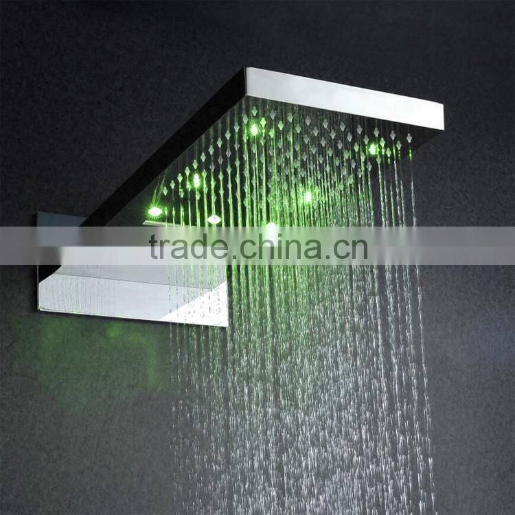 concealed led 3 color shower mixer 3 function wall mounted thermostatic shower faucet mixer with hose