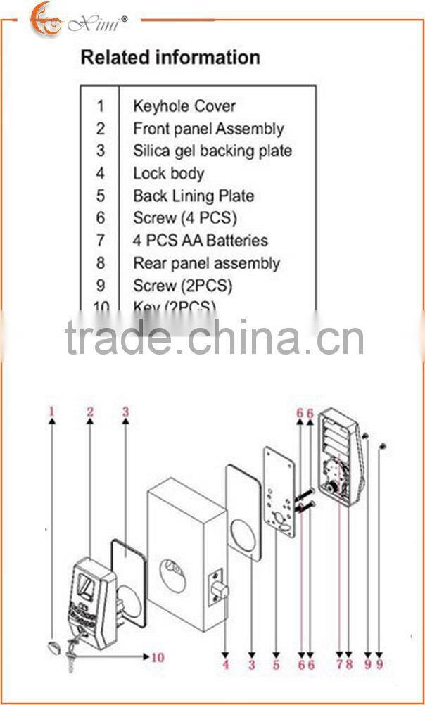 Cheap digital door lock fingerprint hotel lock without software good quality access control door lock system