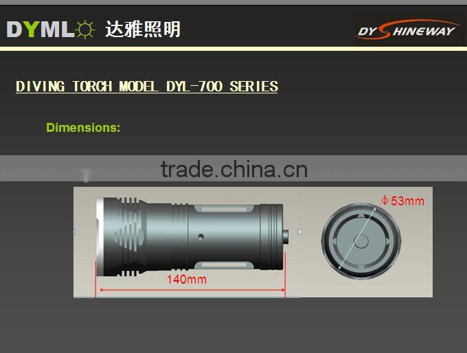 DY-D03 super bright led diving light,3*XML LEDS,30w,3500lm,piezoelectric switch,4*18650liion battery ,runtime 2 hours with full