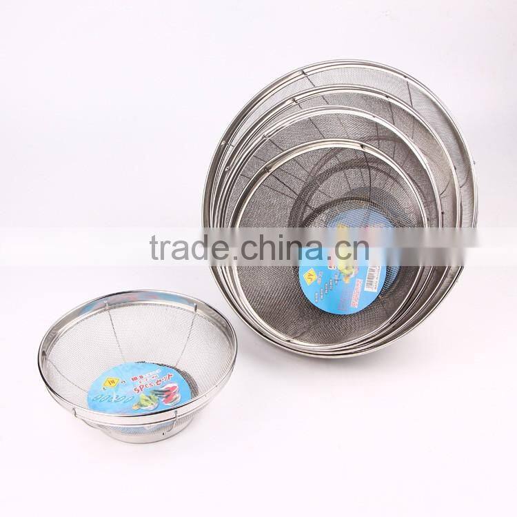 Stainless steel fruit colander basket kitchen storage wire msh basket