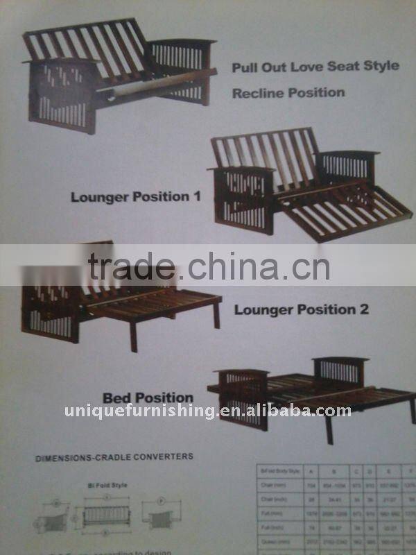 Used Solid Wood Frame Folding Sofa Bed With Arm