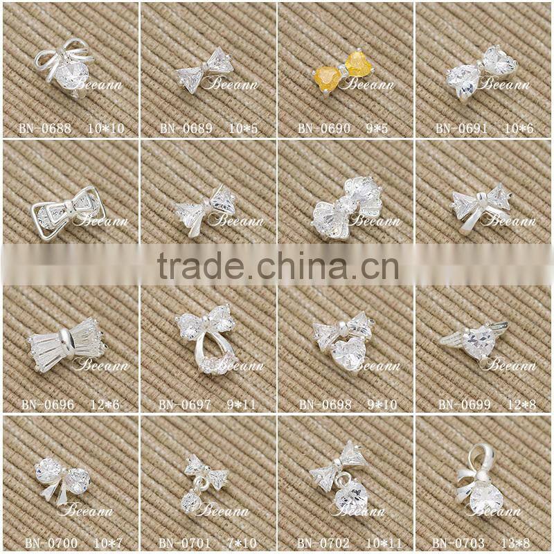 2015 DIY Yellow Colour Cross Zircon Nail Art Jewelry