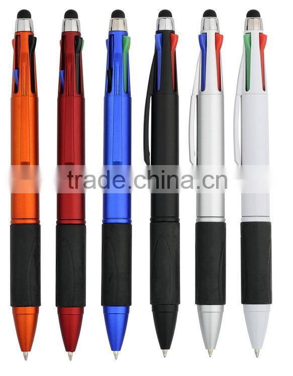 plastic brand 4 colors stylus pen