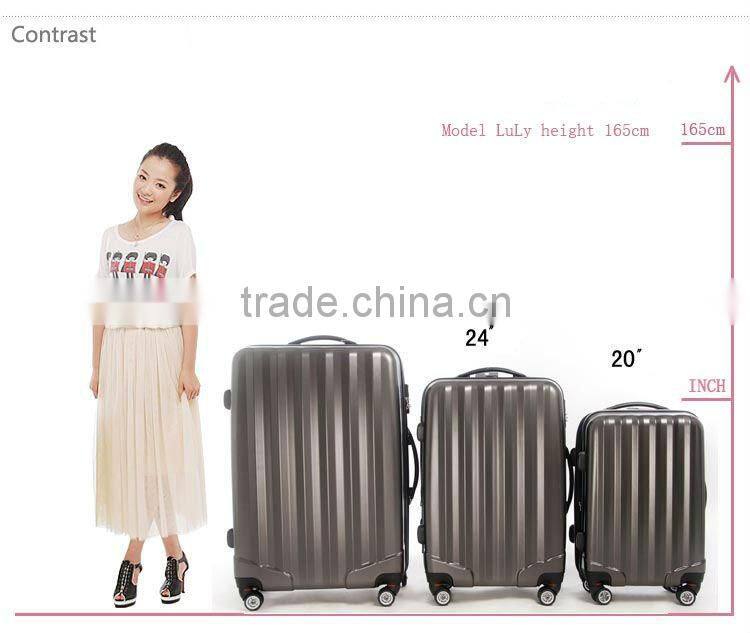 2015 china factory trolley case hot sell iron semitransparent ABS+PC carry-on luggage/carry-on travel bag/carry-on suitcase
