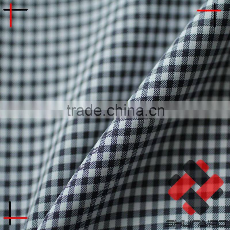 cationic polyester plaid pongee imitation yarn dyed fabric for shirt