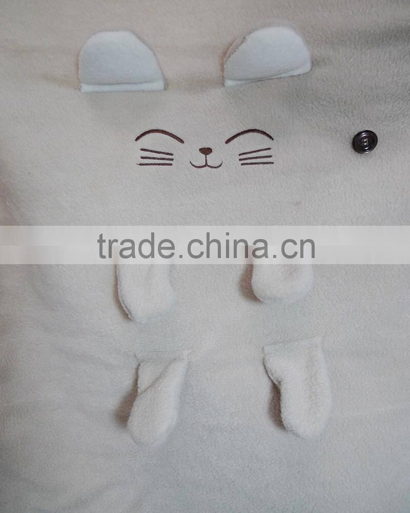 Lucky Cat with a Bow Polar Fleece Blanket