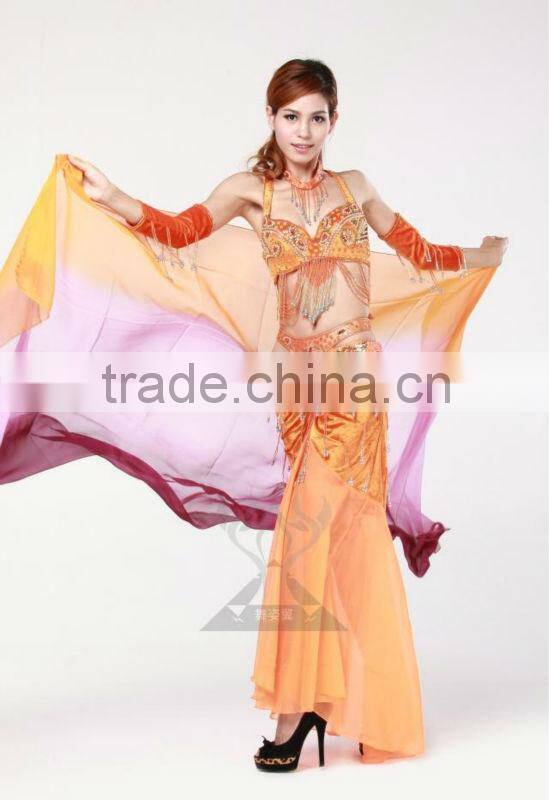 New Tribal Sexy India Belly Dance Fan Veil,Belly Dance Costumes Scarf, Performance Veil (SJ003-1)