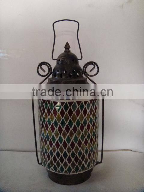 hanging mosaic glass lamp