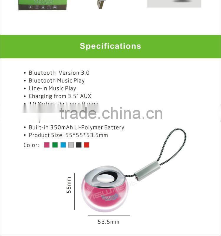Crystal Bluetooth Speaker Hot Seller 2016 bluetooth led speaker