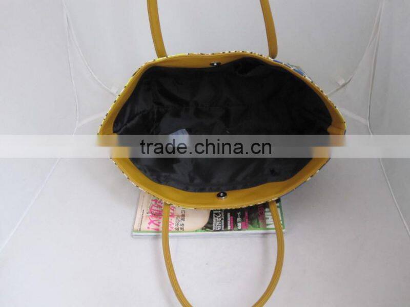 2016 new products African waxed fabric handbags for ladies