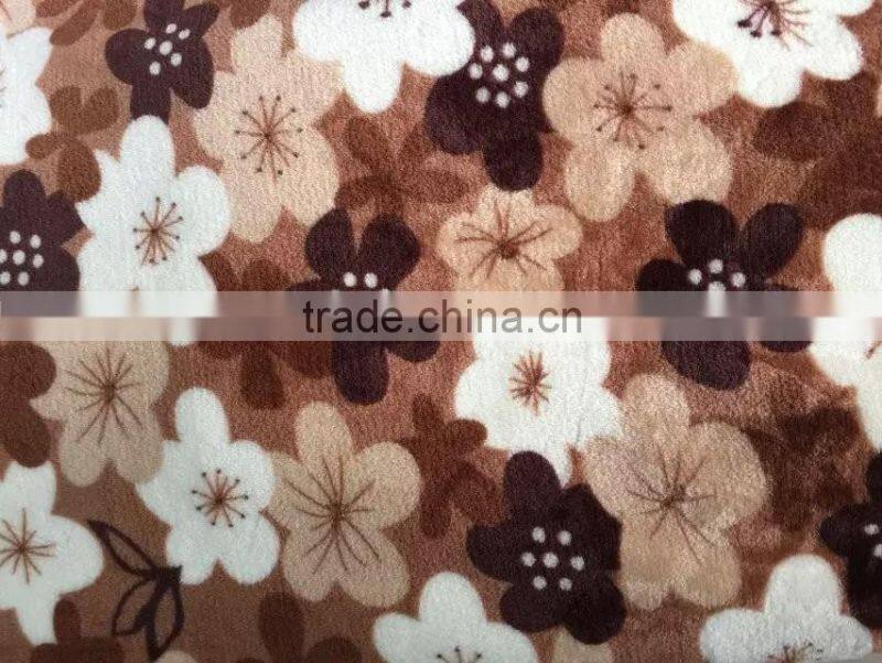 100% Polyester Artificial White Gladiolus Flowers Printed Super Soft Flannel for Carpeting