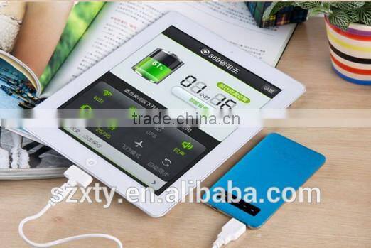 2015 china supplier ultra slim portable power bank with screen display 4800 5000mah power bank for iphone 6