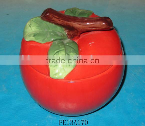 ceramic strawberry sugar pot