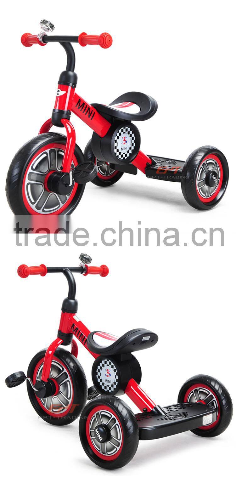Top quality licensed 10" kids tricycle with back seat for sale