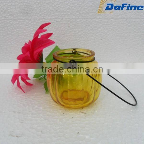 200ml Pumpkin Shaped Sprayed Colored Glass Candle Jars Glass Candle Holders For Home Decoration Wedding Decoration