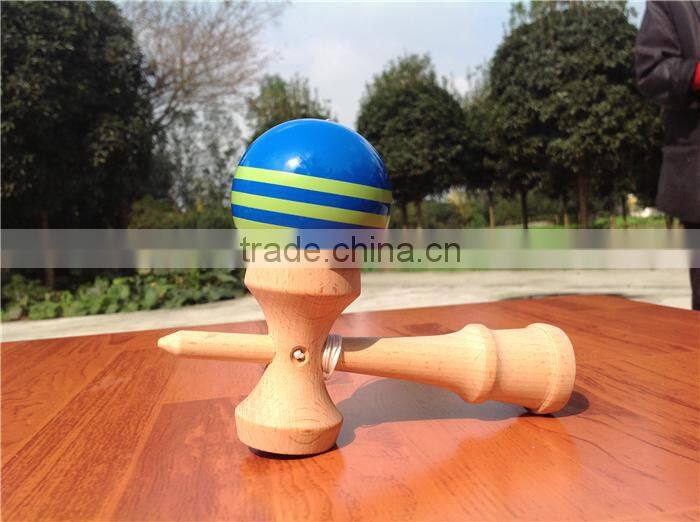 Beech wood blue with green stripe kendama,high quality custom kendama,kendama striped