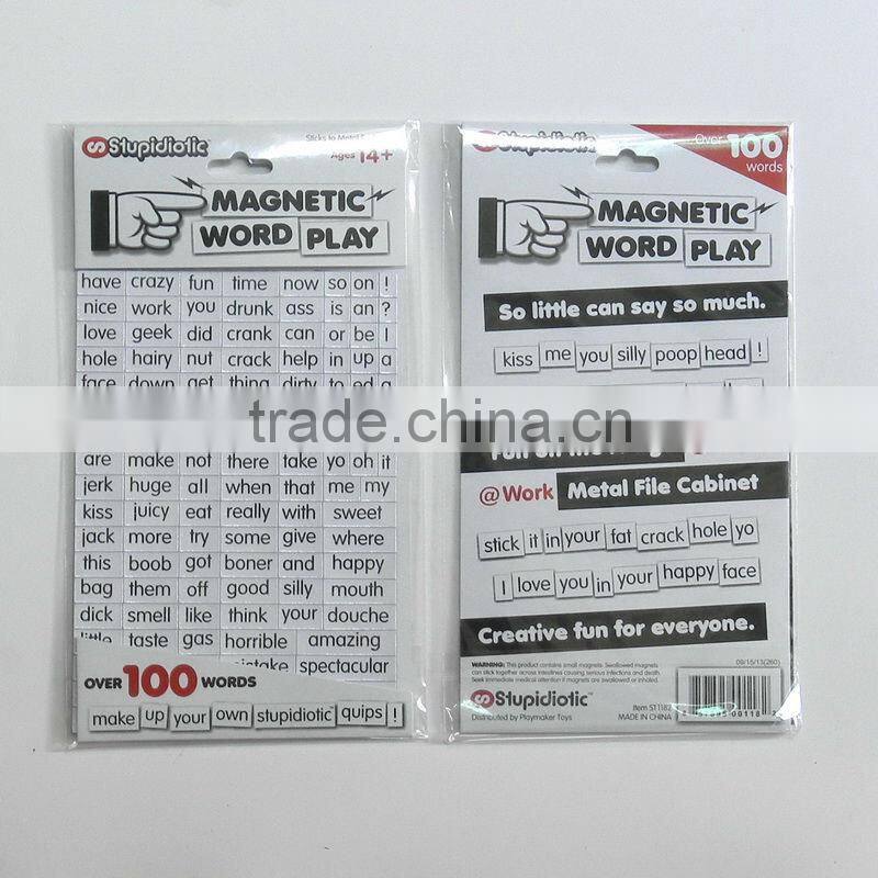 Customized Magnetic puzzle, put your logo design magnetic english words fridge magnet