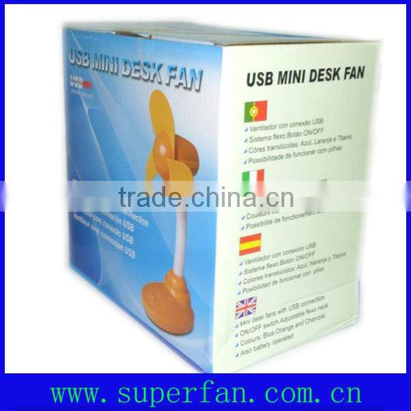 Colorful Mini desk fan with USB connection