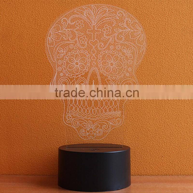 Customizable 7 Colors Light Flashing LED Night Light Creative Acrylic Decoration Night Light For Halloween Christmas