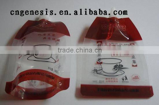 self-standing spouted bag/ liquid pouch with spout