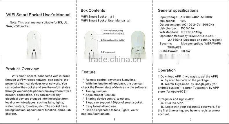Remote Socket For Android ,Iphone With Phone App / 220v Wifi Plug For Tablet PC or PPC / Smart Controlled