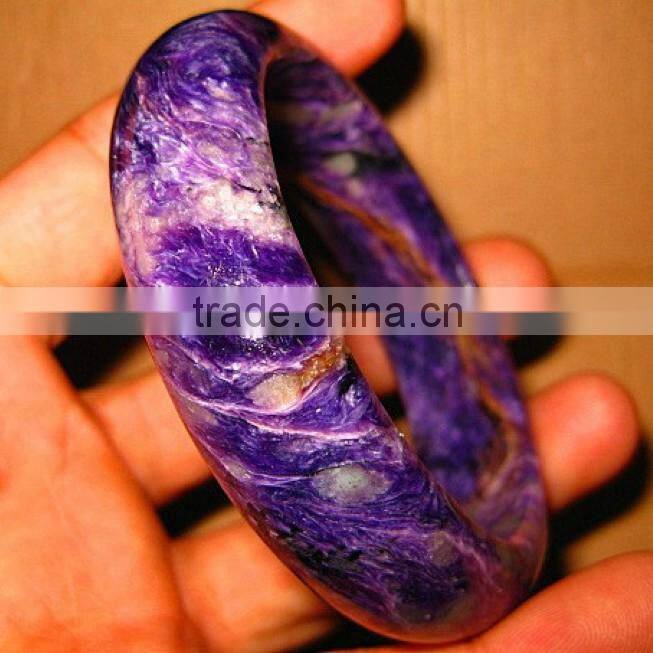 55-60mm inside diameter natural charoite gemstone bangle