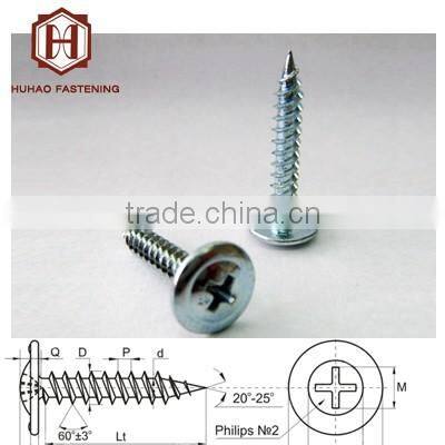 phillips cross slivery zinc truss head self tapping screw