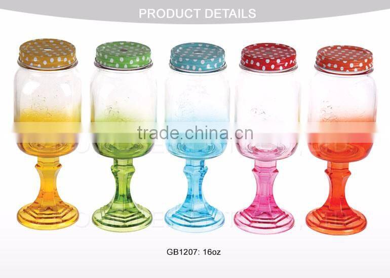 Factory Price Custom 16oz Glass Mason Jars Wholesale Mugs With Handle