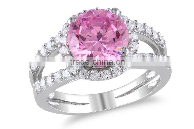 925 sterling silver pink gemstone jewelry rings