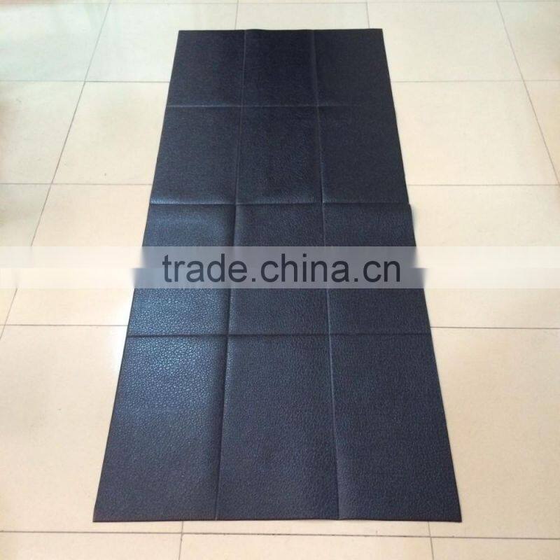 Folding Black Treadmill Floor Mat With Shockproof , Treadmill Shock Absorber Mat