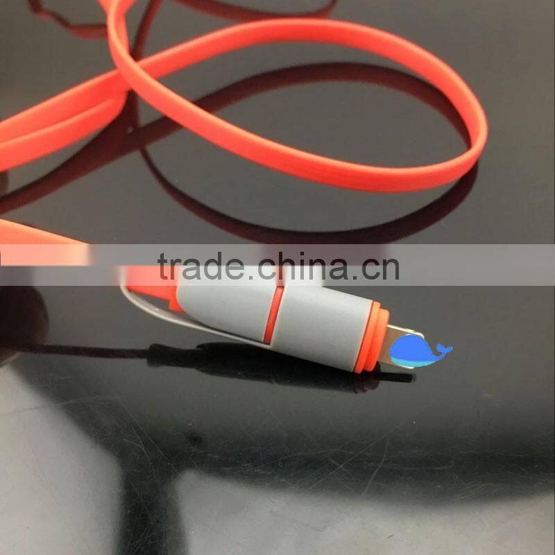 Wholesale high speed usb cable 2 in 1 charging data usb cable custom logo