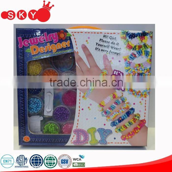 2016 Beautiful kids plastic diy jewelry bead set jewelry toy make up toy set