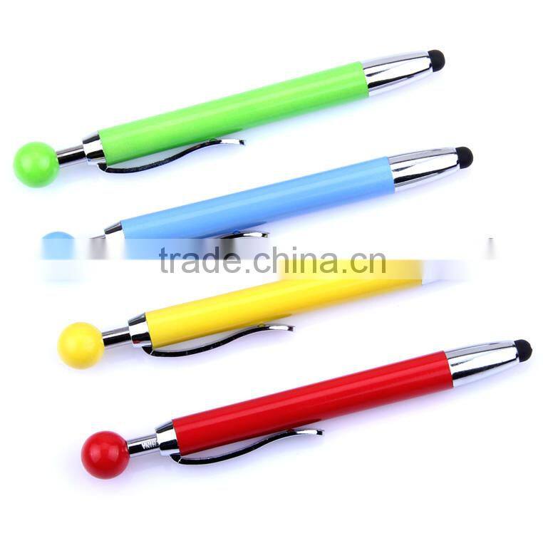 Promotional colorful metal custom logo touch screen pen stylus ball pen