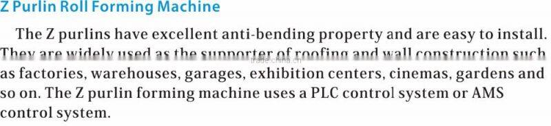 C/Z Purlin Metel stud and track Roll Forming Machine for roof and wall