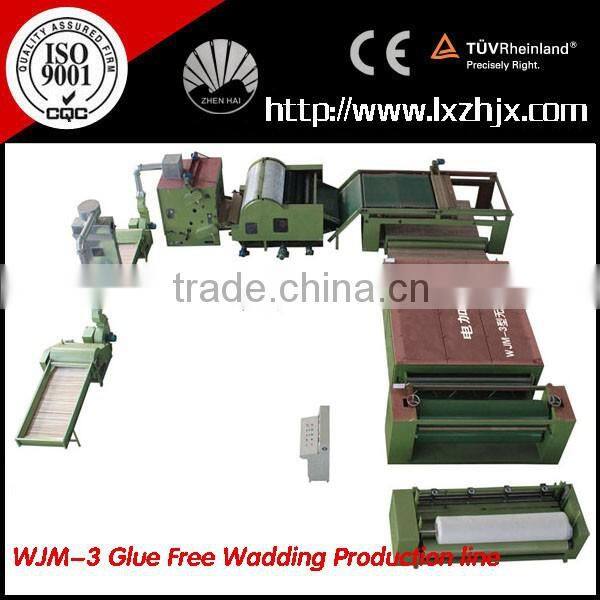 WJM-2 Nonwoven polyester fiber wadding line , glue free padding production line