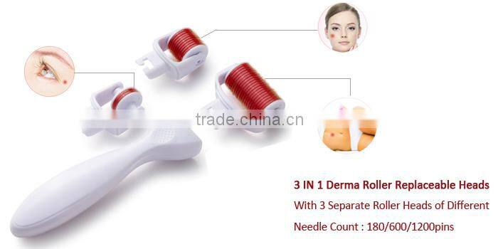 PREMIUM Derma Roller 540 White Handle with Blue head Surgical Stainless Steel Microneedle Roller for Face and Body