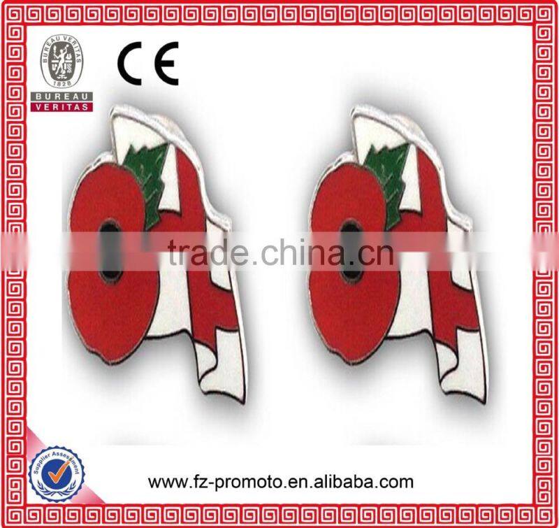 Custom logo round gold plate badge pin