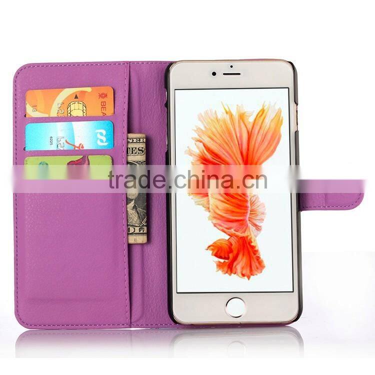 LITCHI TEXTURE Soft Wallet LEATHER Case Stand PU Leather Case For IPHONE 6/6S PLUS FLIP LEATHER BUSINESS MUTIFUNCTIONAL CASE