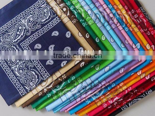 Hot 100% Cotton 22x22" Double Sided Printing Head Wrap Scarf Wristband Bandanas
